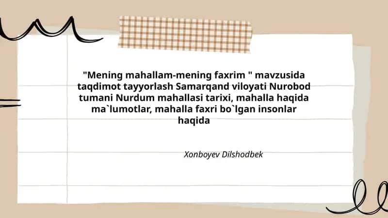 Mening mahallam-mening faxrim