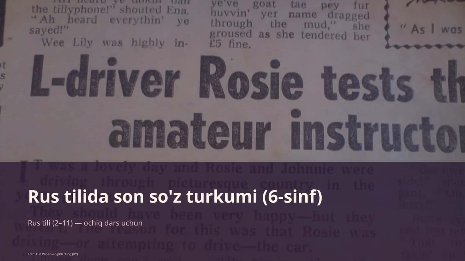 Rus tilida son so'z turkumi (6-sinf)