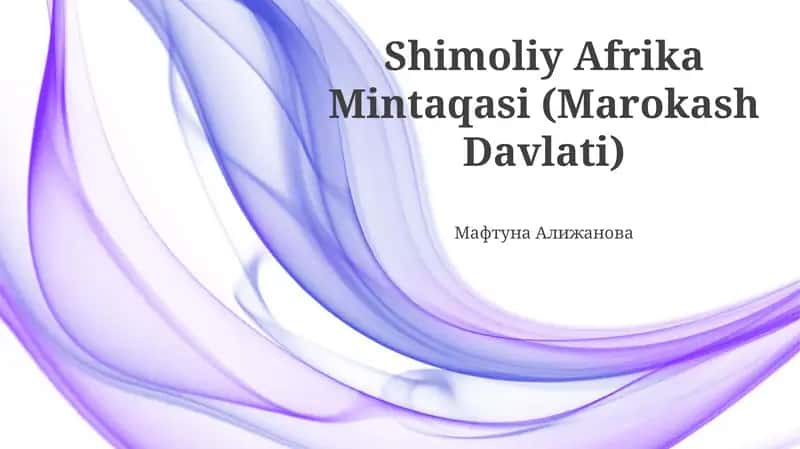 Shimoliy Afrika Mintaqasi (Marokash Davlati)