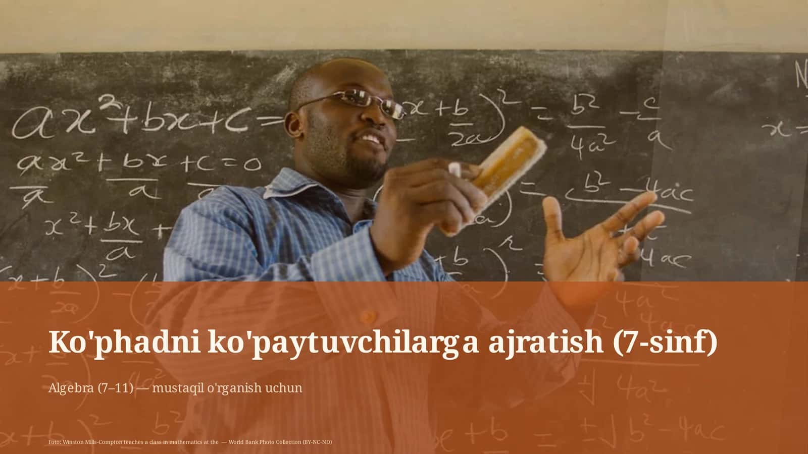 Ko'phadni ko'paytuvchilarga ajratish (7-sinf)