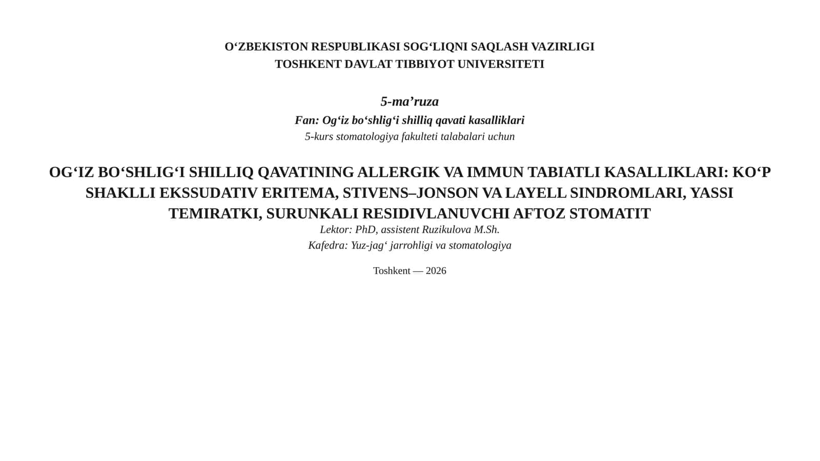 5-ma’ruza