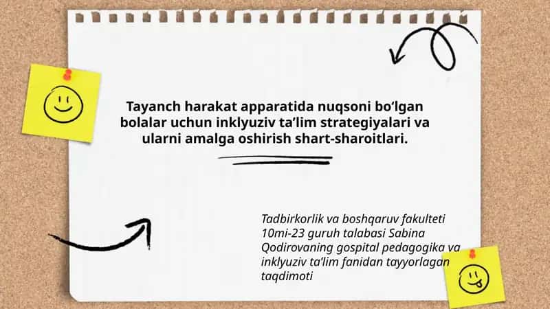 Sabina Qodirovaning gospital pedagogika va inklyuziv taʼlim fanidan tayyorlagan taqdimoti