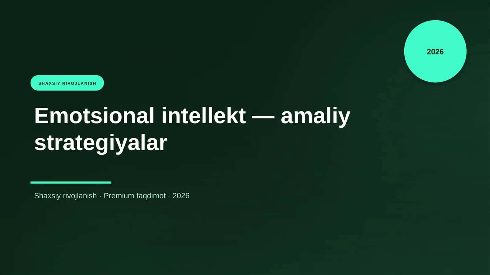 Emotsional intellekt — amaliy strategiyalar