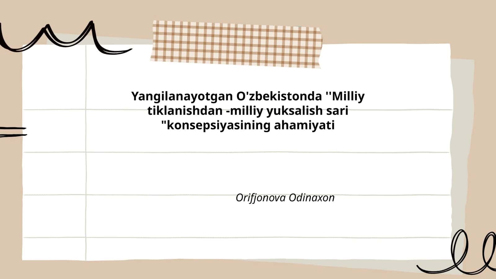 Milliy tiklanishdan - milliy yuksalish sari