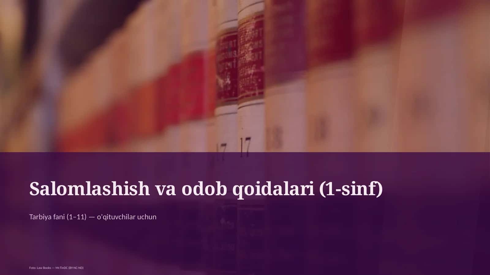 Salomlashish va odob qoidalari (1-sinf)