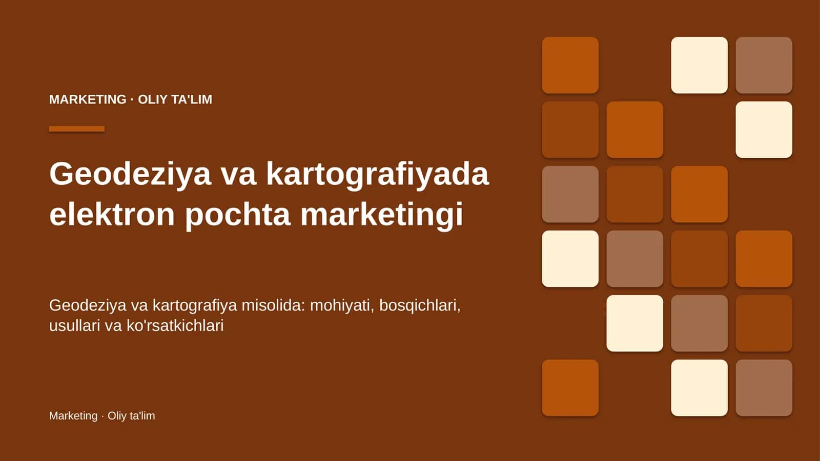 Geodeziya va kartografiyada elektron pochta marketingi