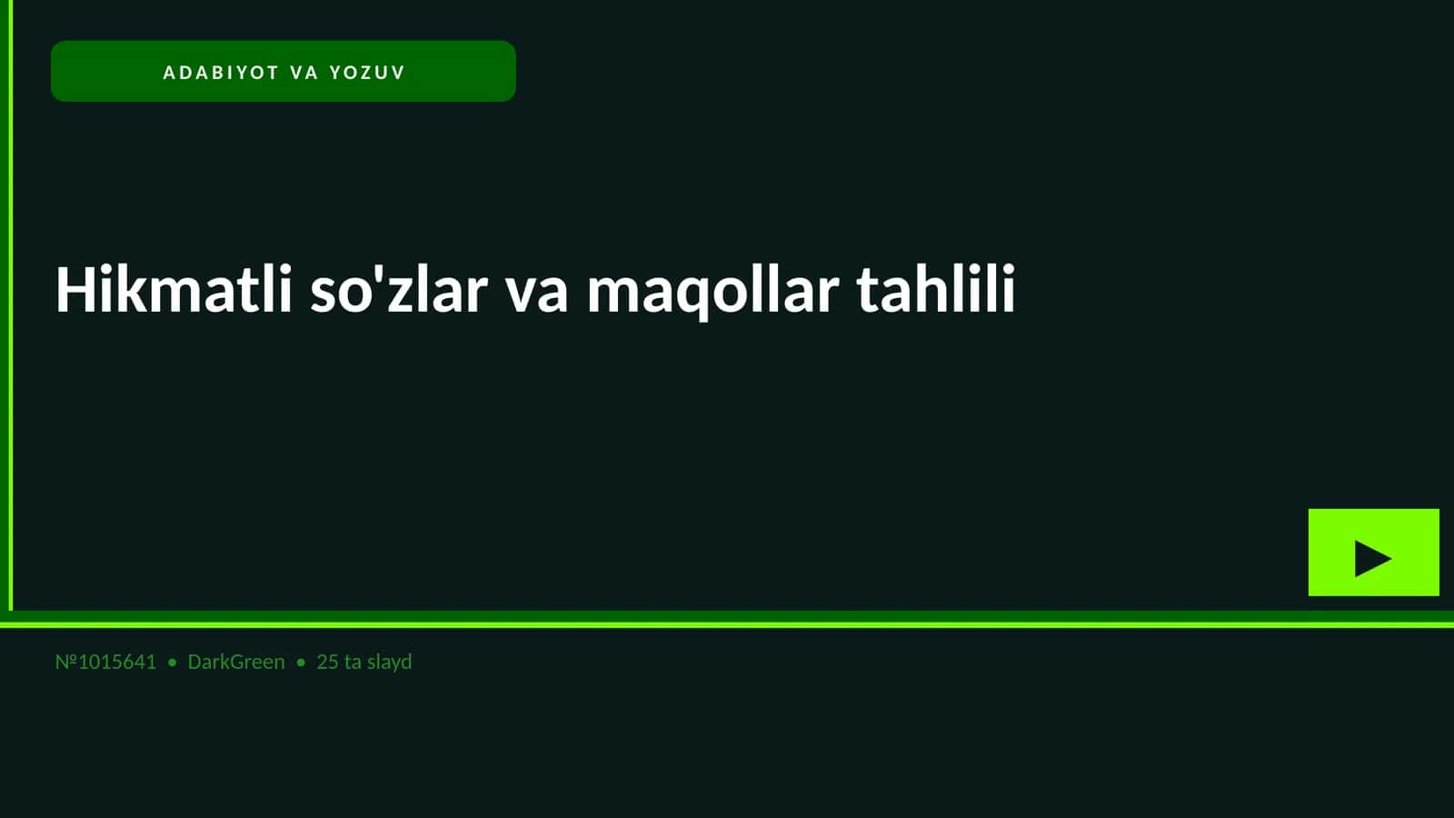 Hikmatli so'zlar va maqollar tahlili