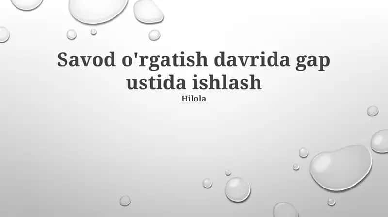 Gaplar ustida ishlash