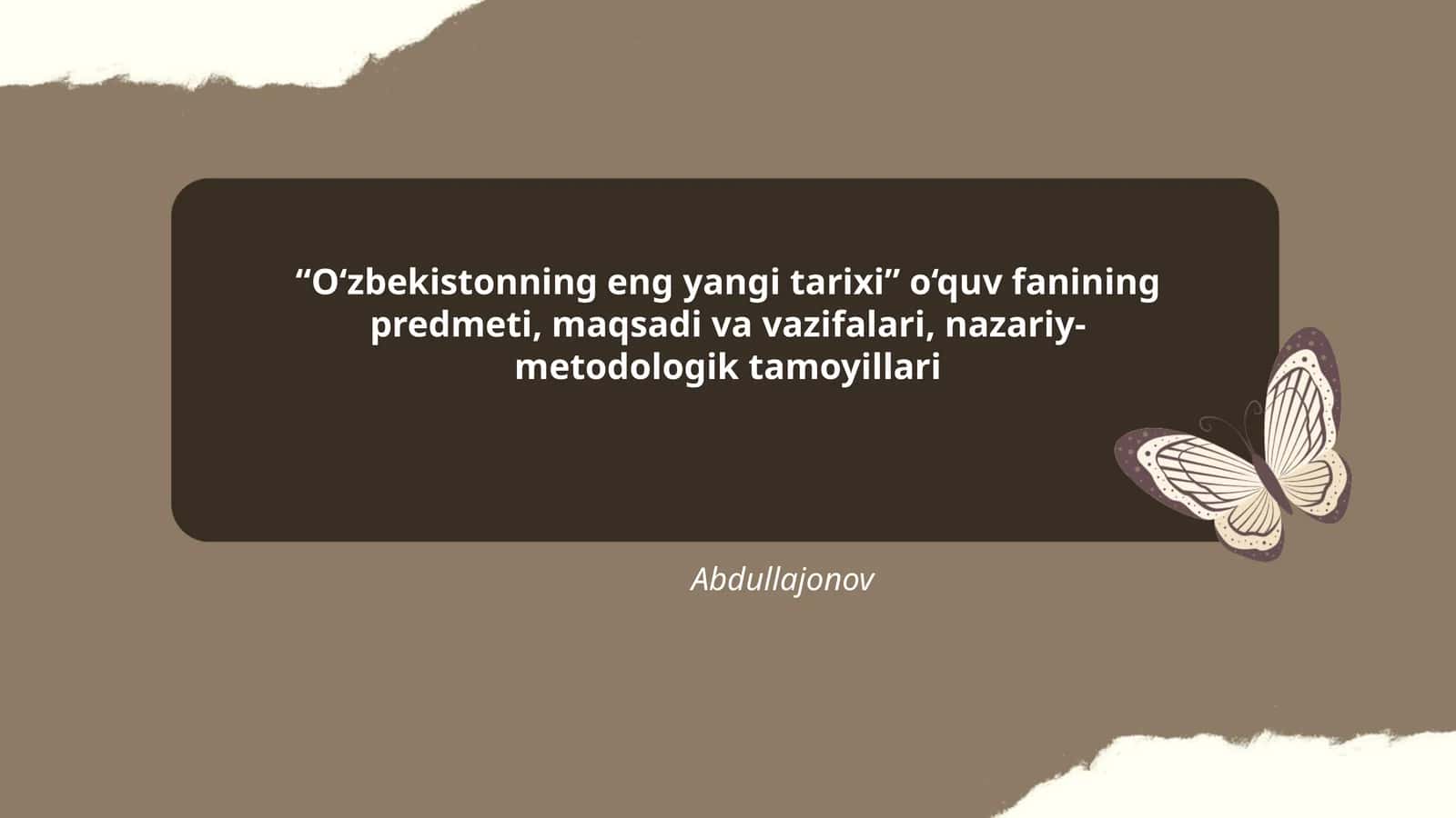 O‘zbekistonning eng yangi tarixi