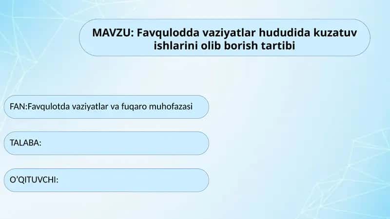 Favqulodda vaziyatlar va fuqaro muhofazasi