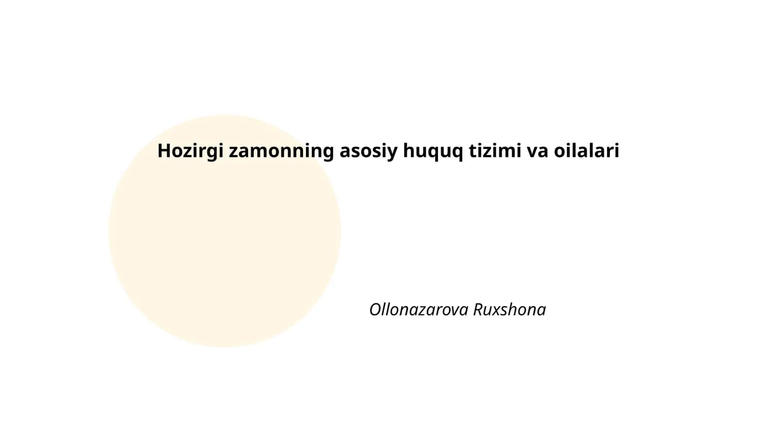 Huquq tizimi va oilalari