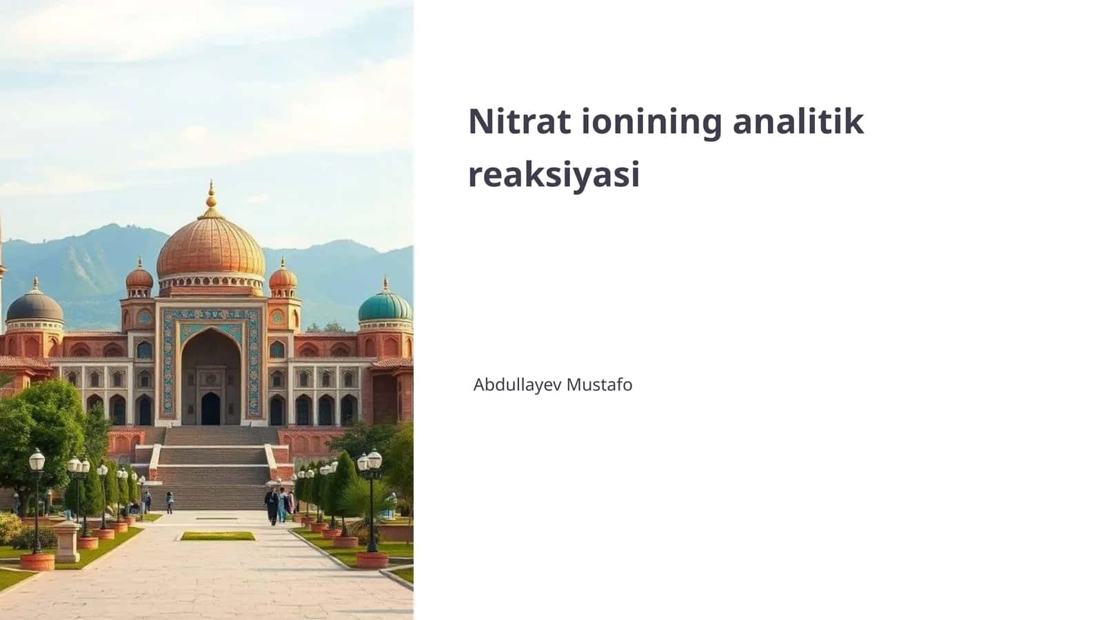 Nitrat ionining analitik reaksiyasi