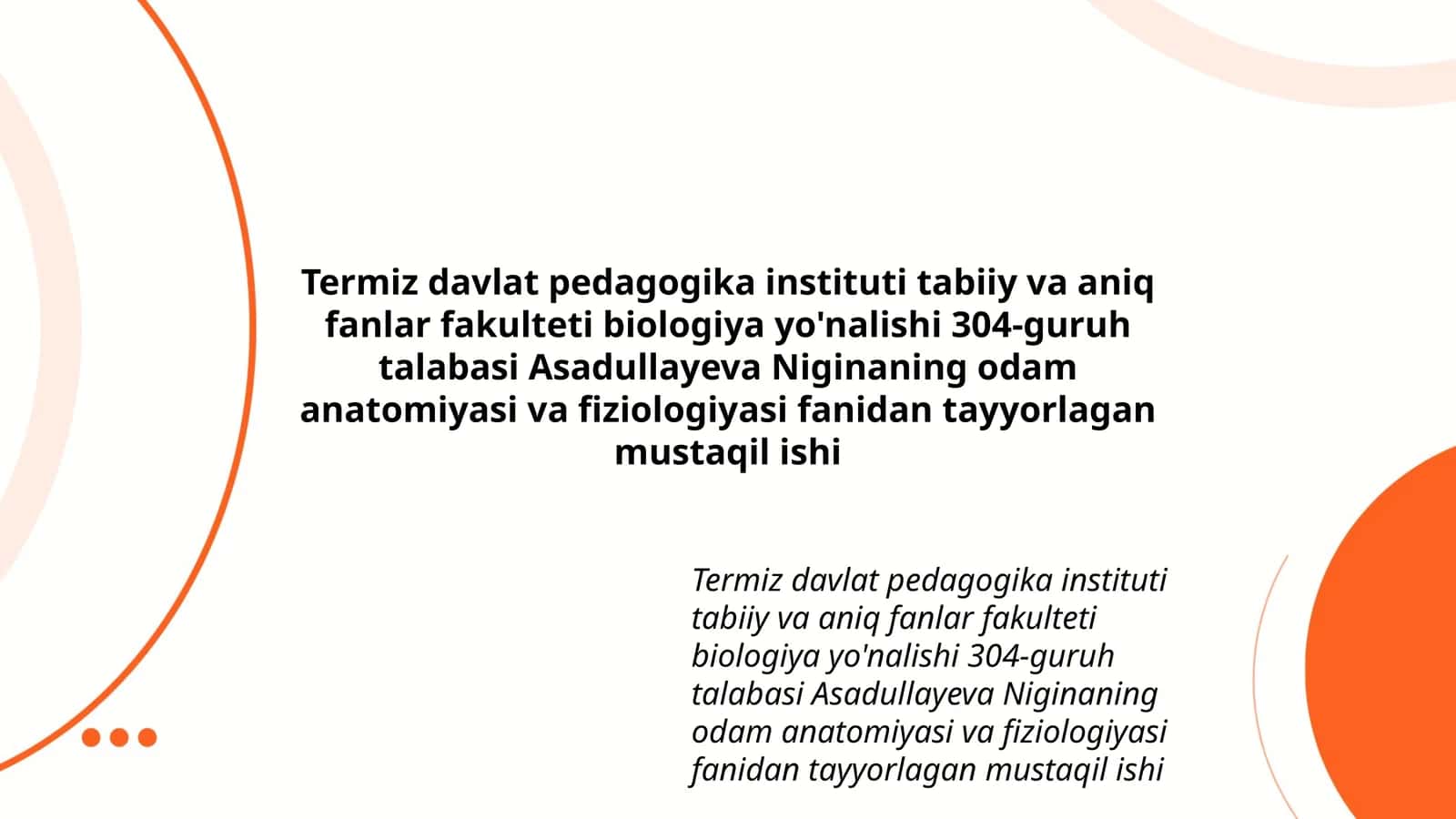 Odam anatomiyasi va fiziologiyasi