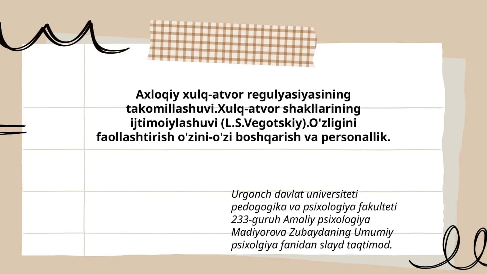 Umumiy psixolgiya fanidan slayd taqdimot
