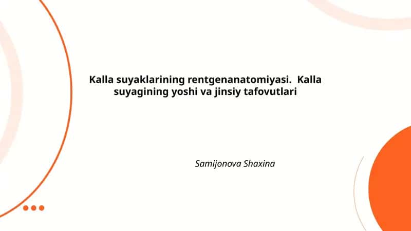 Kalla suyaklarining rentgenanatomiyasi