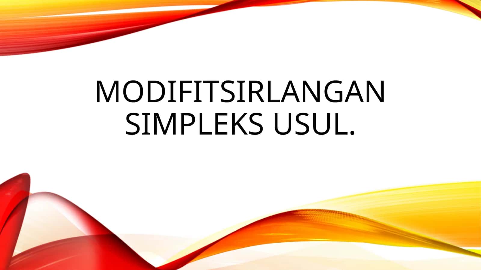 Modifitsirlangan simpleks usul