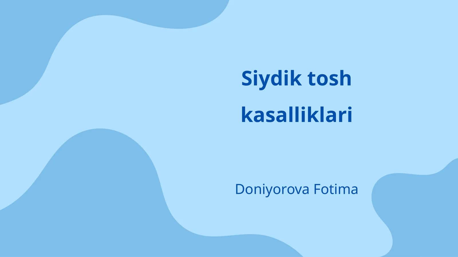 Siydik tosh kasalliklari