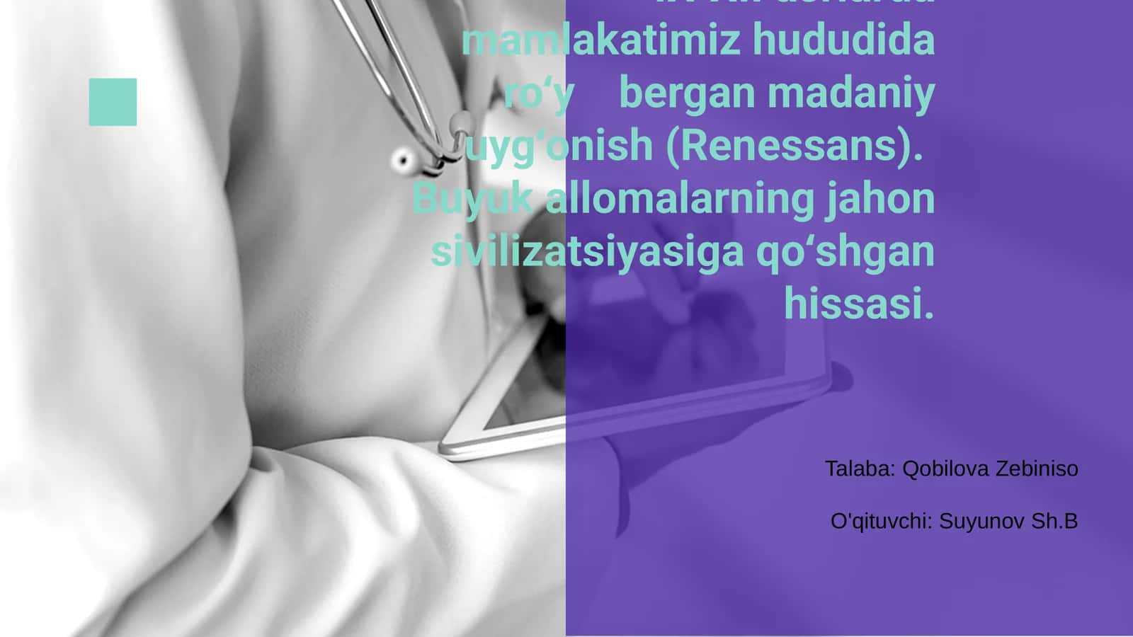 IX-XII Asrlar Madaniy Uyg‘onishiga Kirish