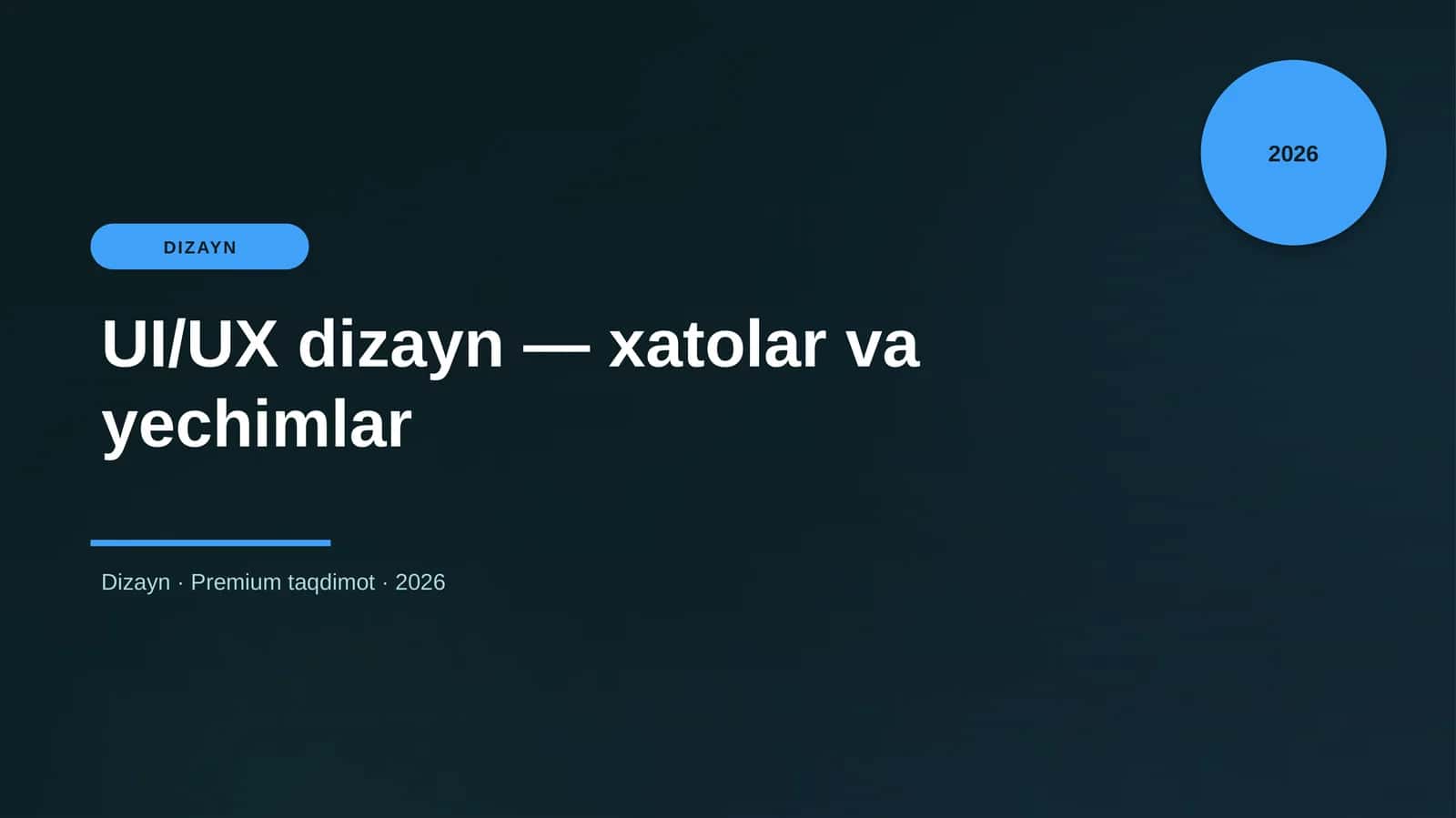 UI/UX dizayn — xatolar va yechimlar