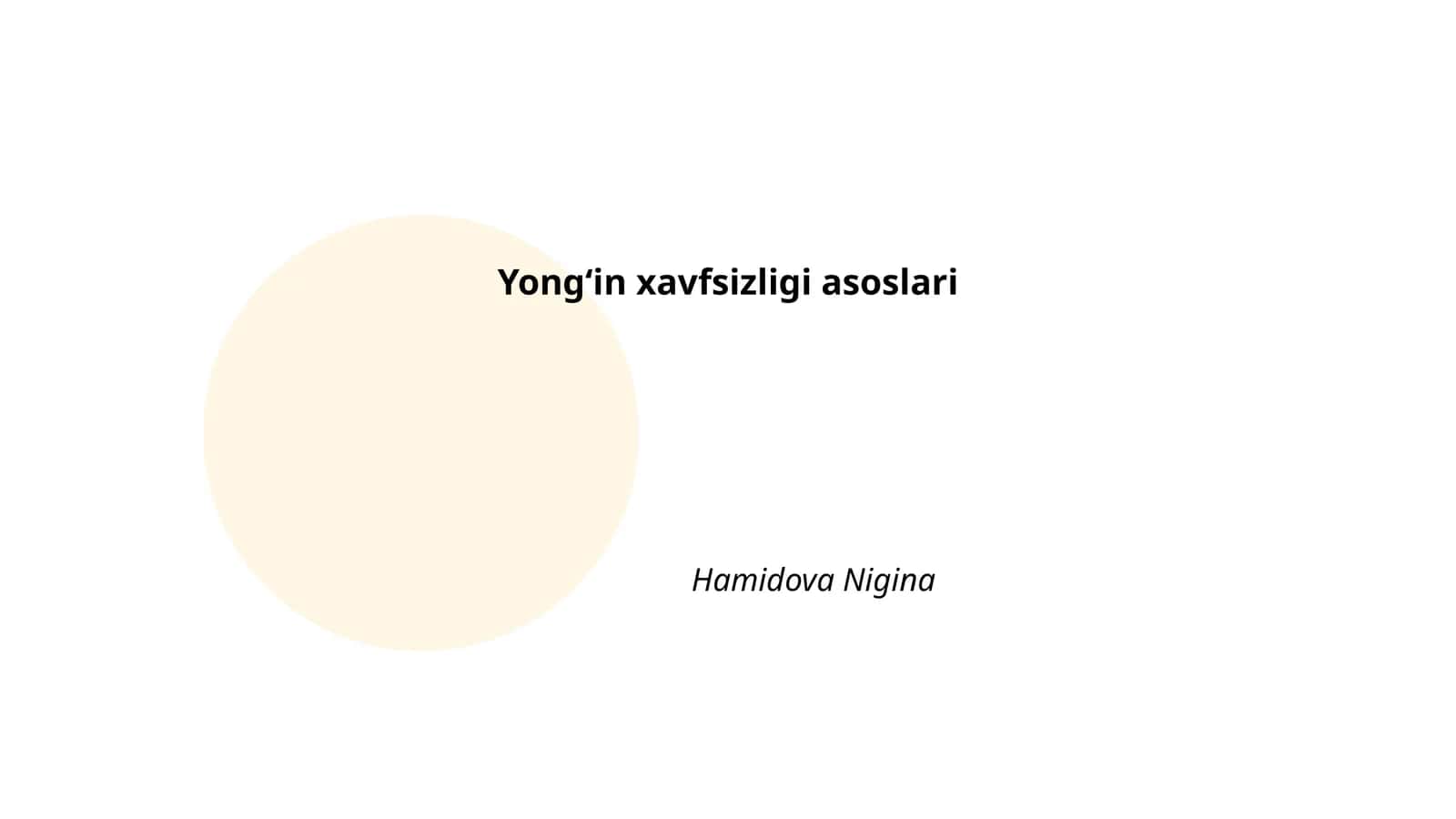 Yongʻin xavfsizligi asoslari