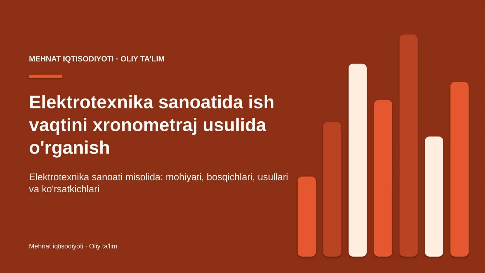elektrotexnika sanoatida ish vaqtini xronometraj usulida o'rganish 8551