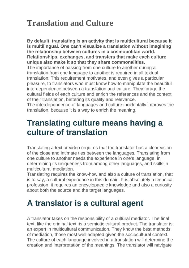 Translating Culture