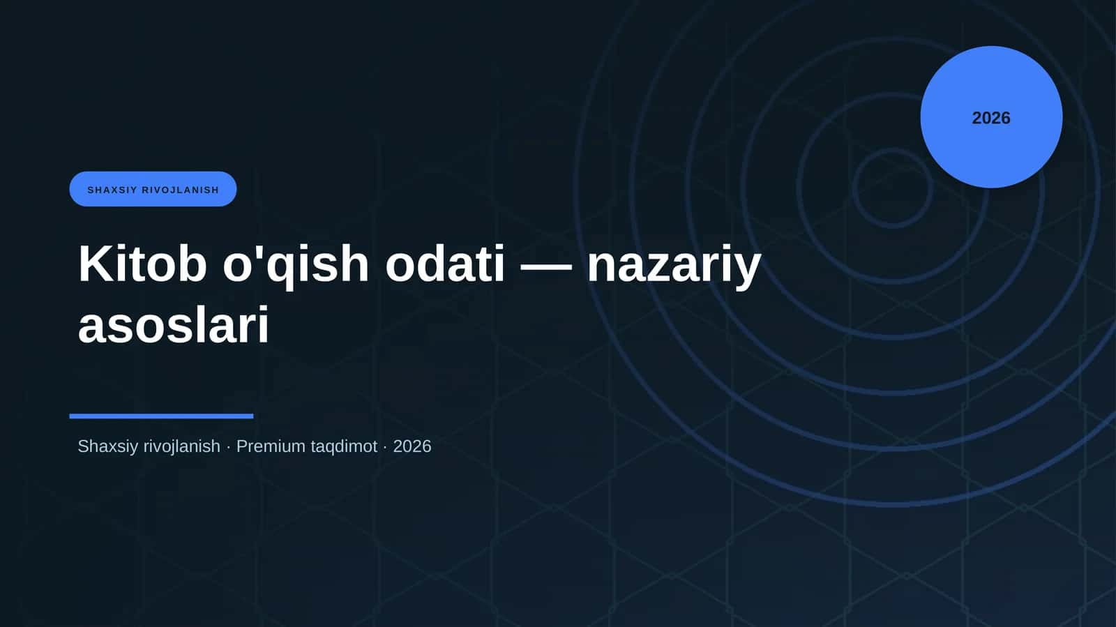 Kitob o'qish odati — nazariy asoslari