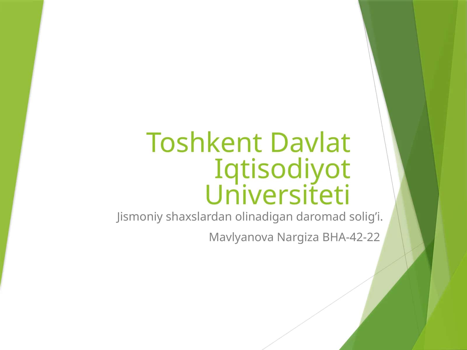 Jismoniy shaxslardan olinadigan daromad solig’i