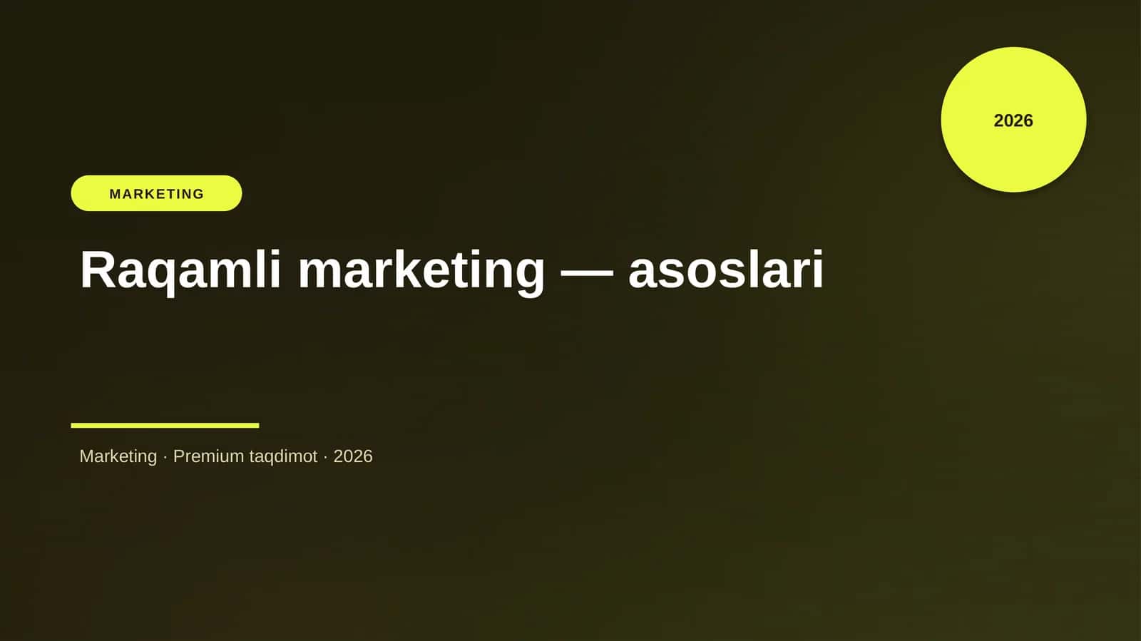 Raqamli marketing — asoslari