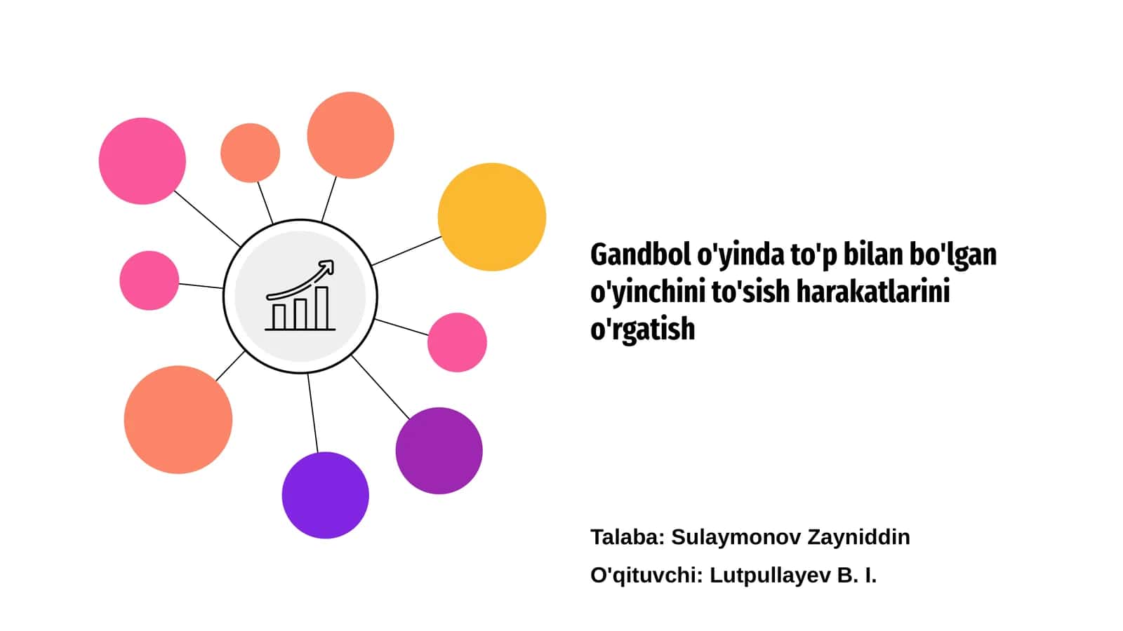 Gandbol o'yinda to'p bilan bo'lgan o'yinchini to'sish harakatlarini o'rgatish