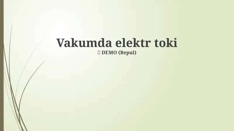 Vakumda elektr toki