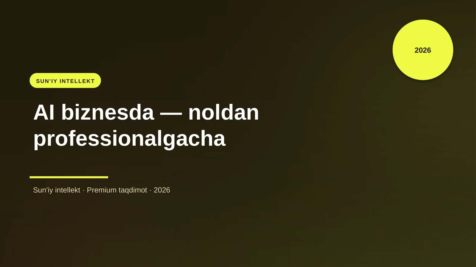 AI biznesda — noldan professionalgacha
