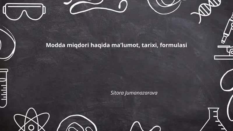 Modda miqdori haqida maʼlumot, tarixi, formulasi