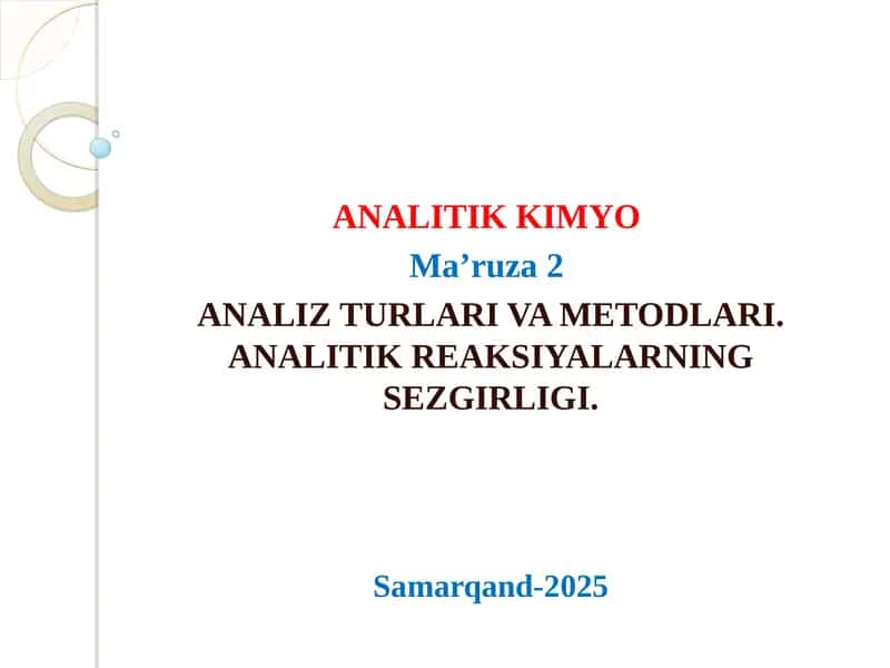 ANALITIK KIMYO