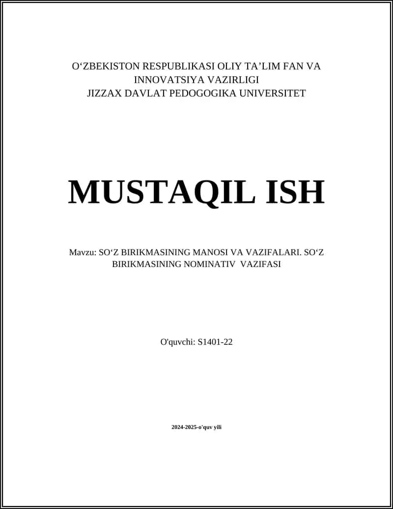SOʻZ BIRIKMALARI TURLARI