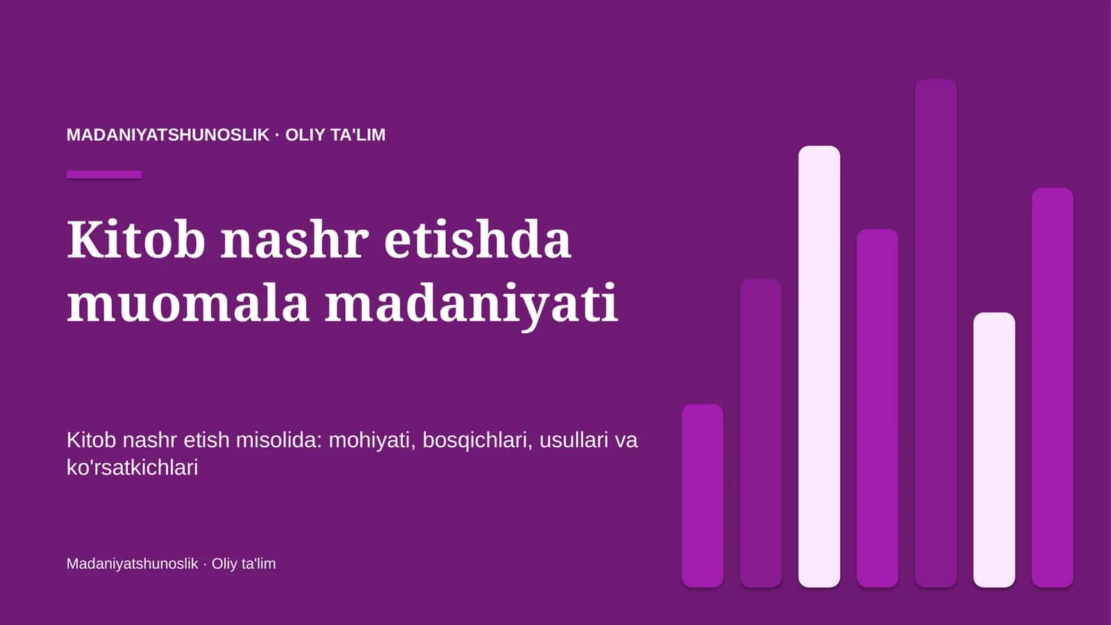 Kitob nashr etishda muomala madaniyati