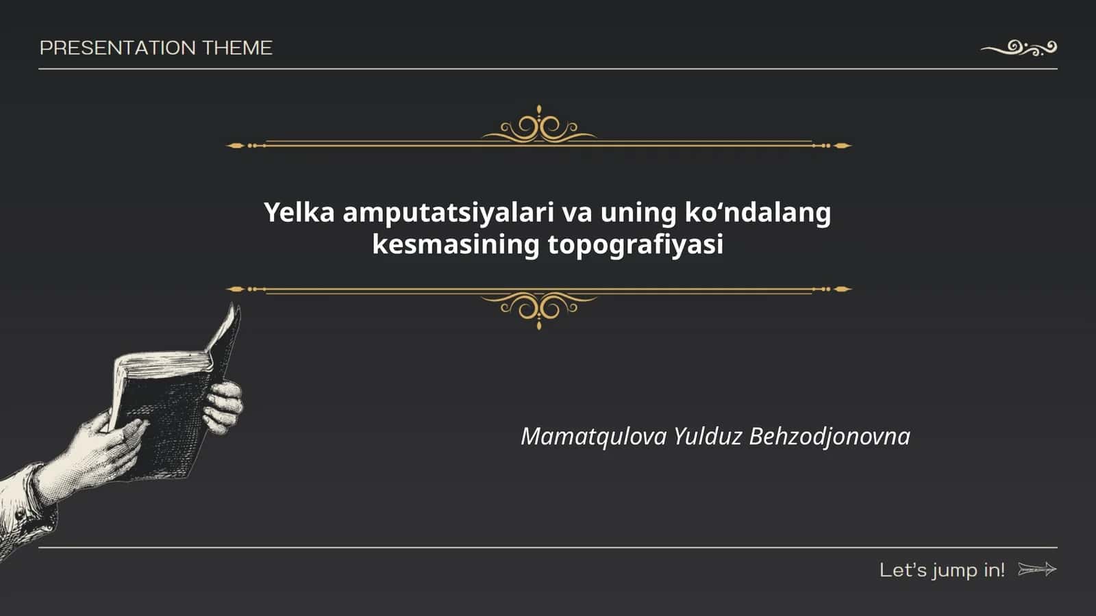 Yelka amputatsiyalari va uning koʻndalang kesmasining topografiyasi