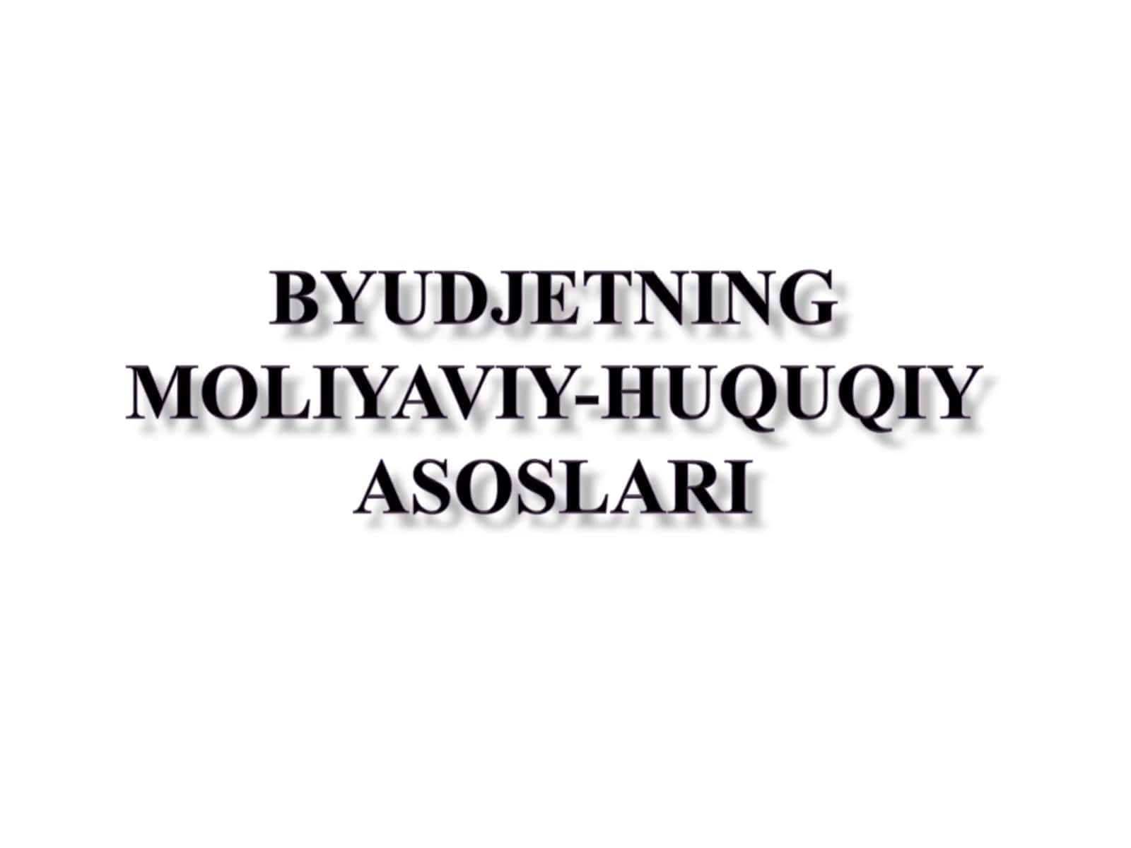O‘zbekiston Respublikasi Moliya huquqi darslik