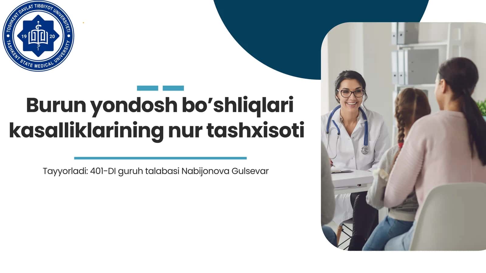 Burun yondosh bo'shliqlari kasalliklarining nur tashxisi
