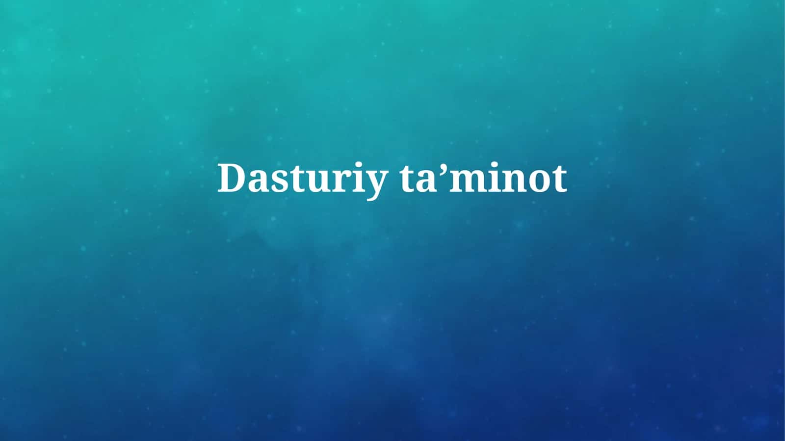 Dasturiy ta'minot