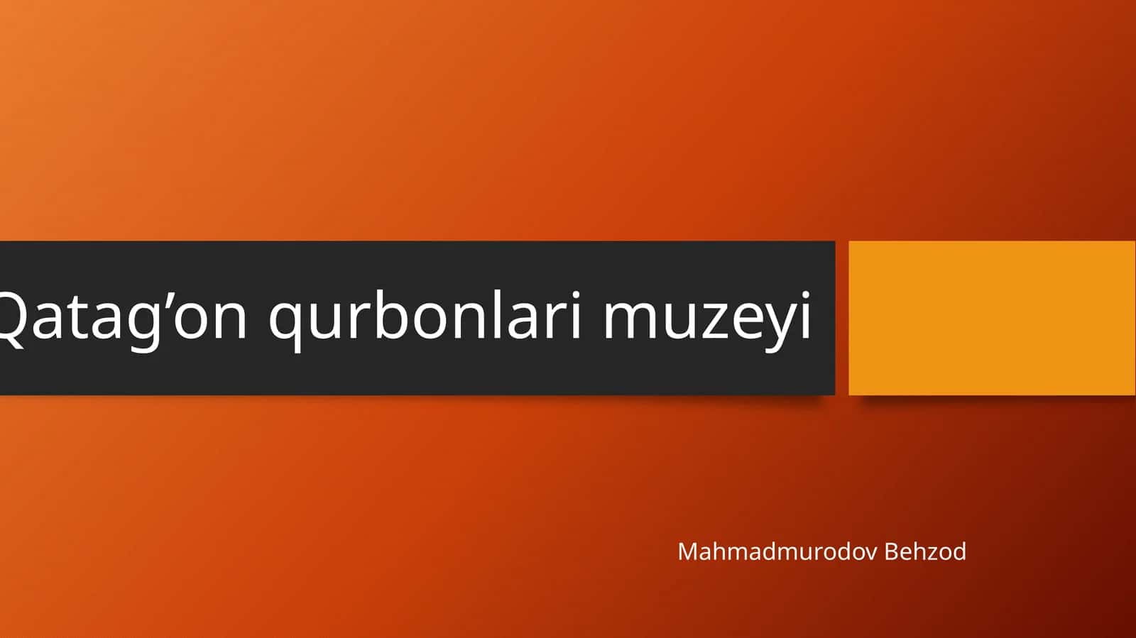 Qatag’on qurbonlari muzeyi