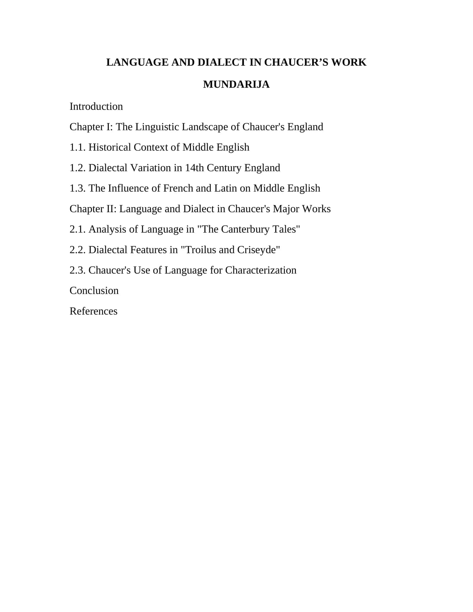 Tili va dialekt in CHAUCER ʼS KOMM SLUGI