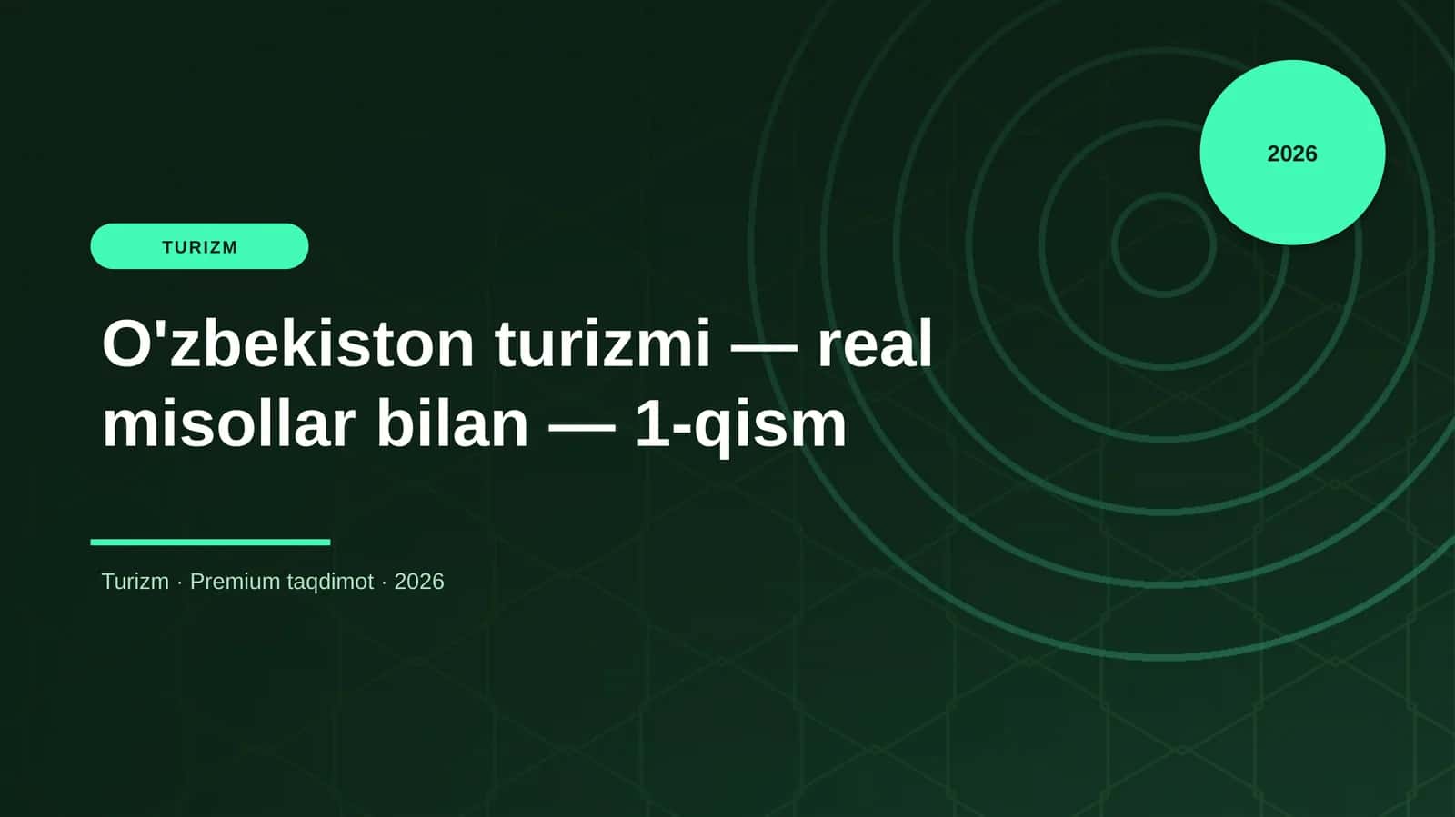 O'zbekiston turizmi — real misollar bilan — 1-qism
