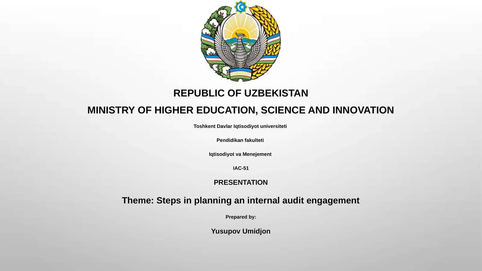 Steps in planning an internal audit engagement