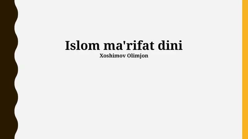 Islom ma'rifat dini
