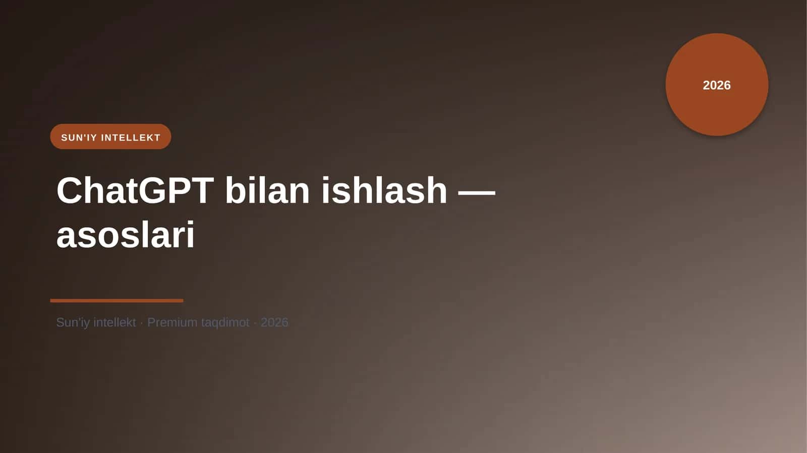 ChatGPT bilan ishlash — asoslari