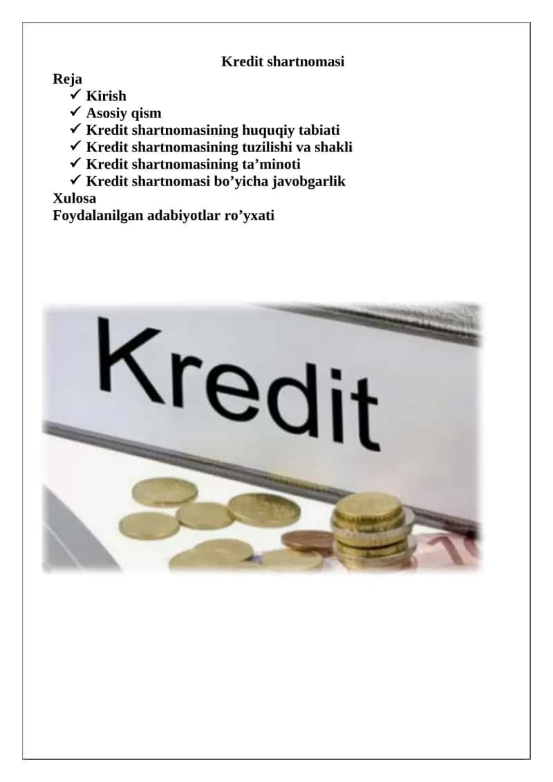 Kredit shartnomasi
