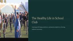 the healthy life in school