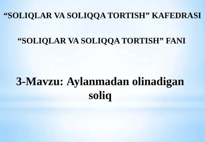 Aylanmadan olinadigan soliq
