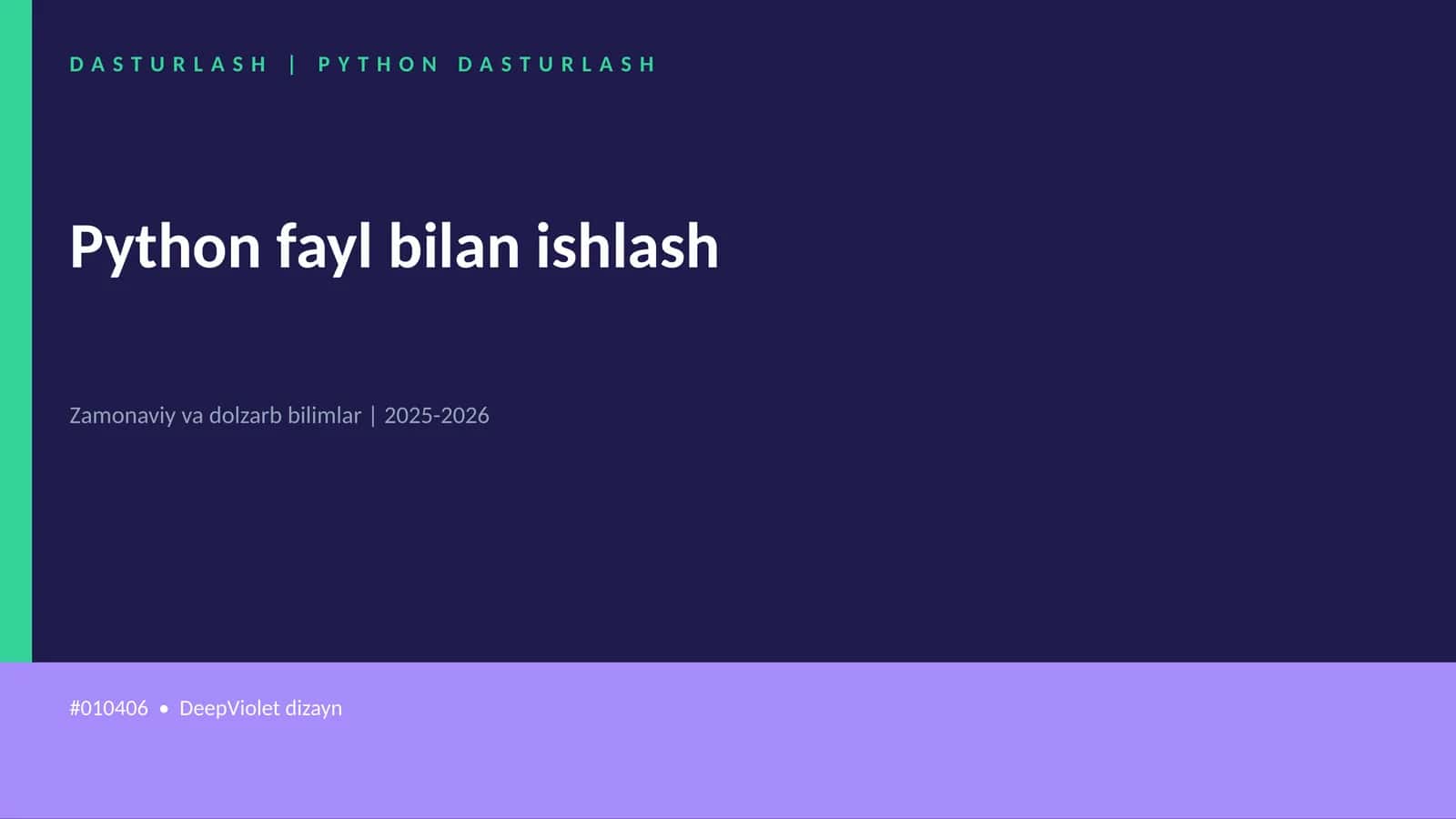 DASTURLASH | PYTHON DASTURLASH